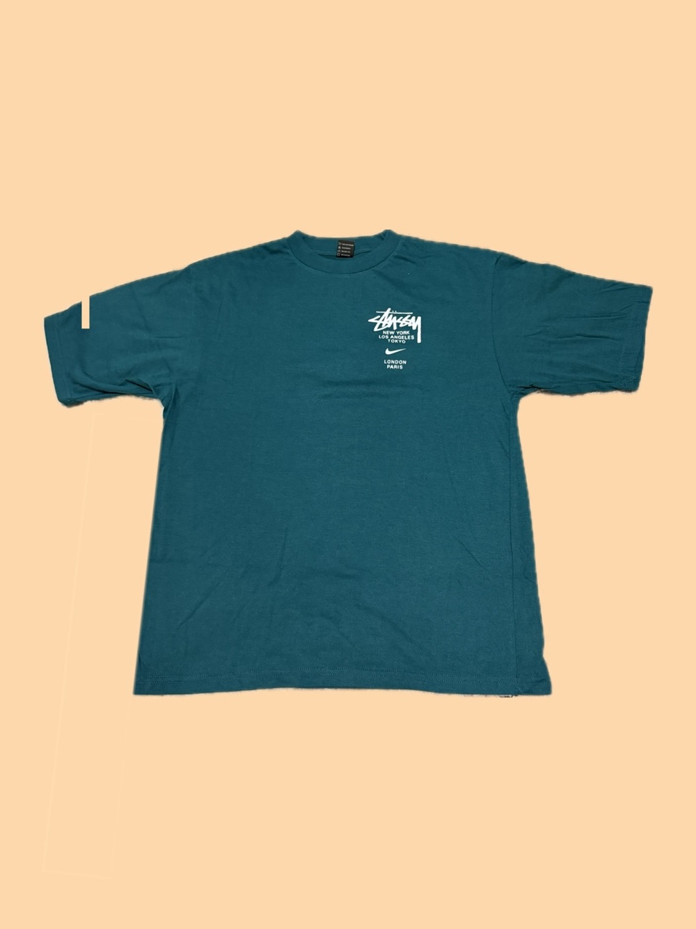 Stussy Teal Crewneck Logo Tee - Men